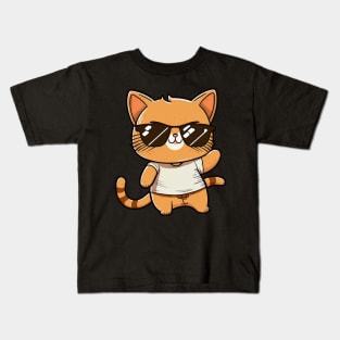 Cat wearing sunglasses swag Kids T-Shirt